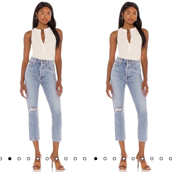 Agolde Jeans Riley High Rise Straight leg Crop Jeans in Endeavor 23 - Picture 2 of 10